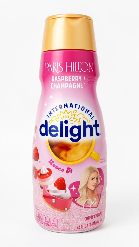 CREMA PARA EL CAFE DELIGHT RASPBERRY CHAMPAGNE PARIS HILTON 946ML