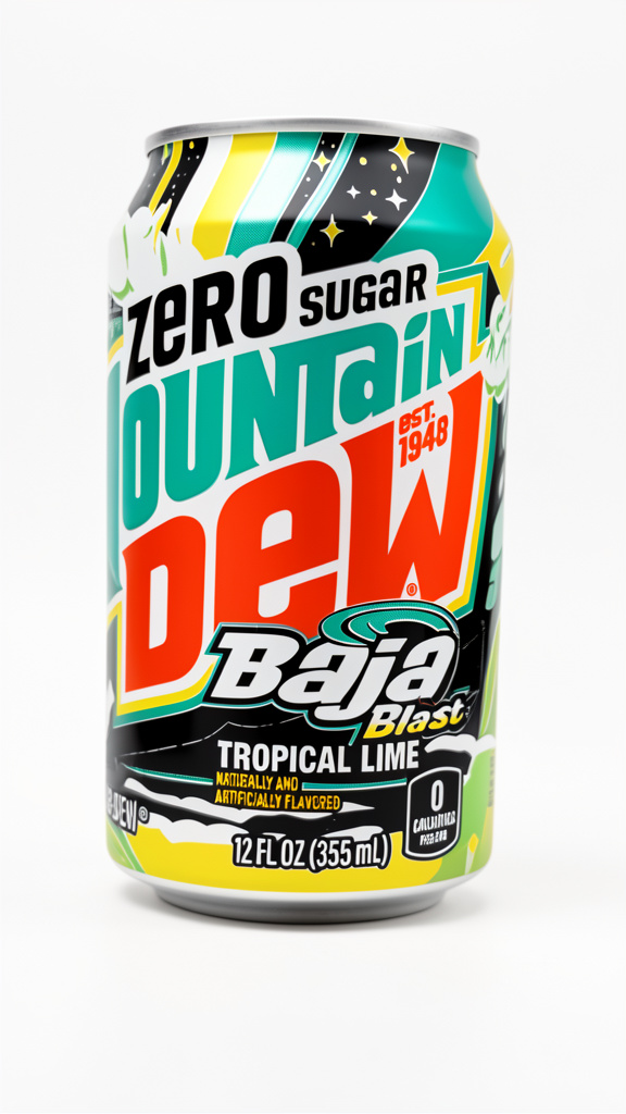MOUNTAIN DEW ZERO SUGAR TROPICAL LIME 355ML