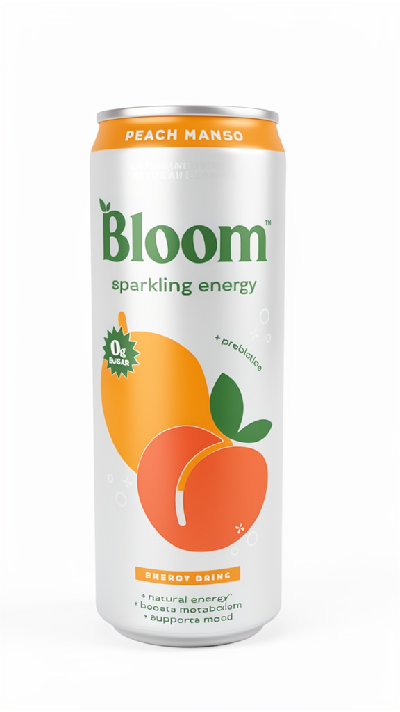 BEBIDA ENERGIZANTE BLOOM PEACH MANGO 355ML
