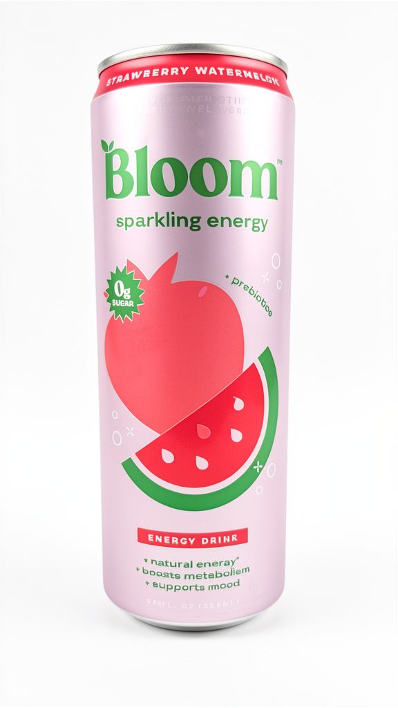 BEBIDA ENERGIZANTE BLOOM STRAWBERRY WATERMELON ZERO SUGAR 355ml