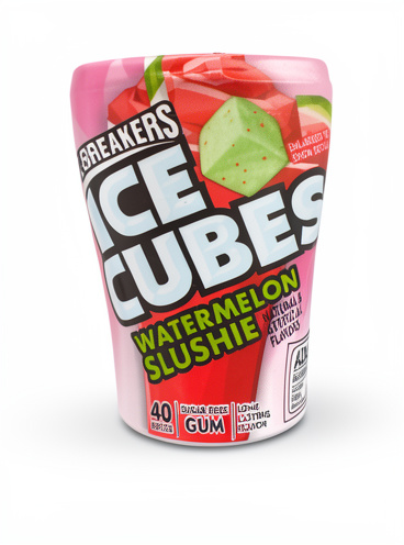CHICLE  ICE CUBES WATERMELON SLUSHIE 40PZS