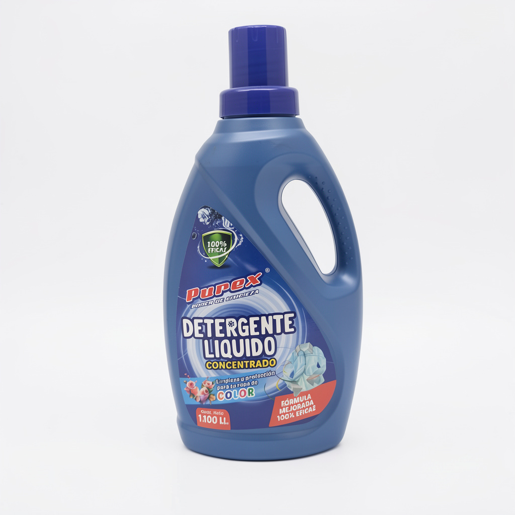 Detergente Liquido Purex Concentrado Color 1100 mL