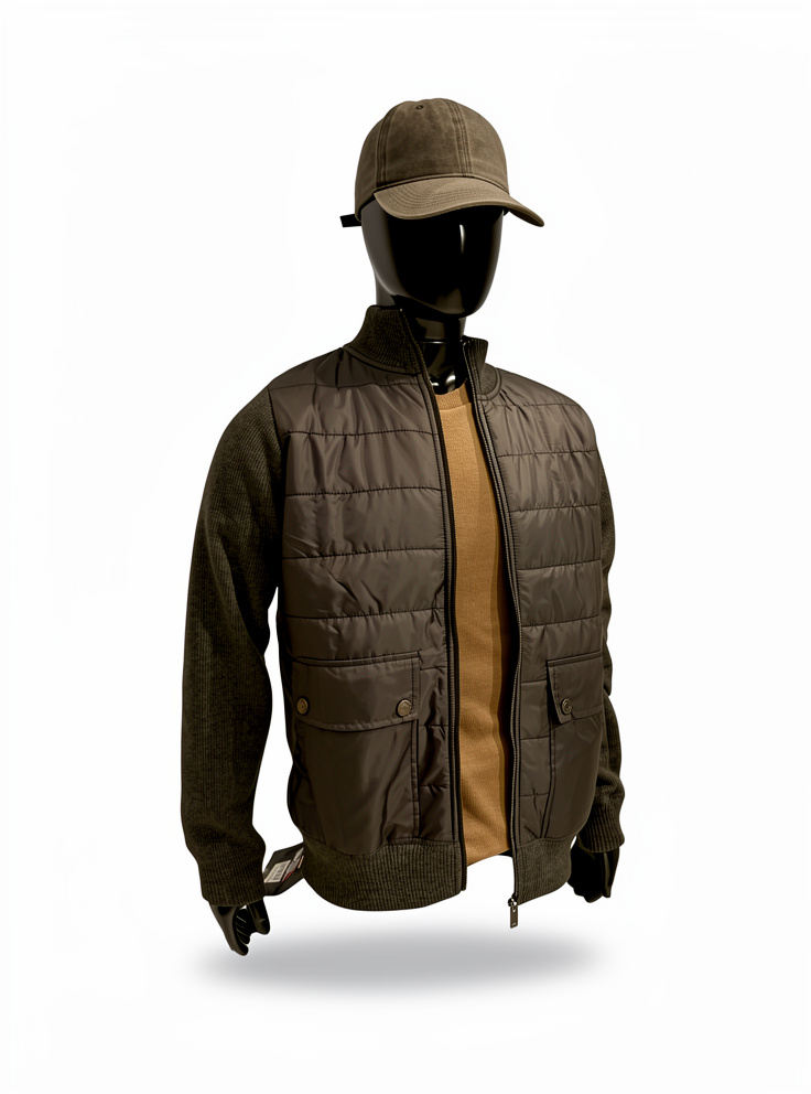 Campera tejida combinada