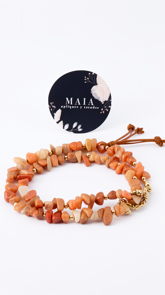 Collar escallas reconstituidas/piedra