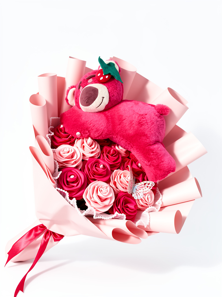Ramo rosado con oso