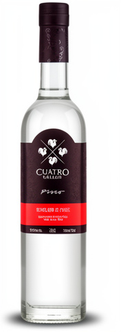Pisco 4 gallos puro acholado 700ml