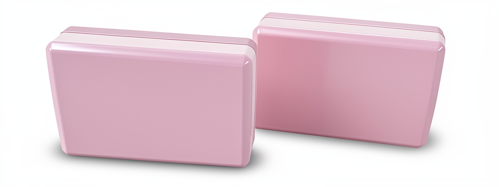 Bloques de yoga rosado con blanco y morado con blanco