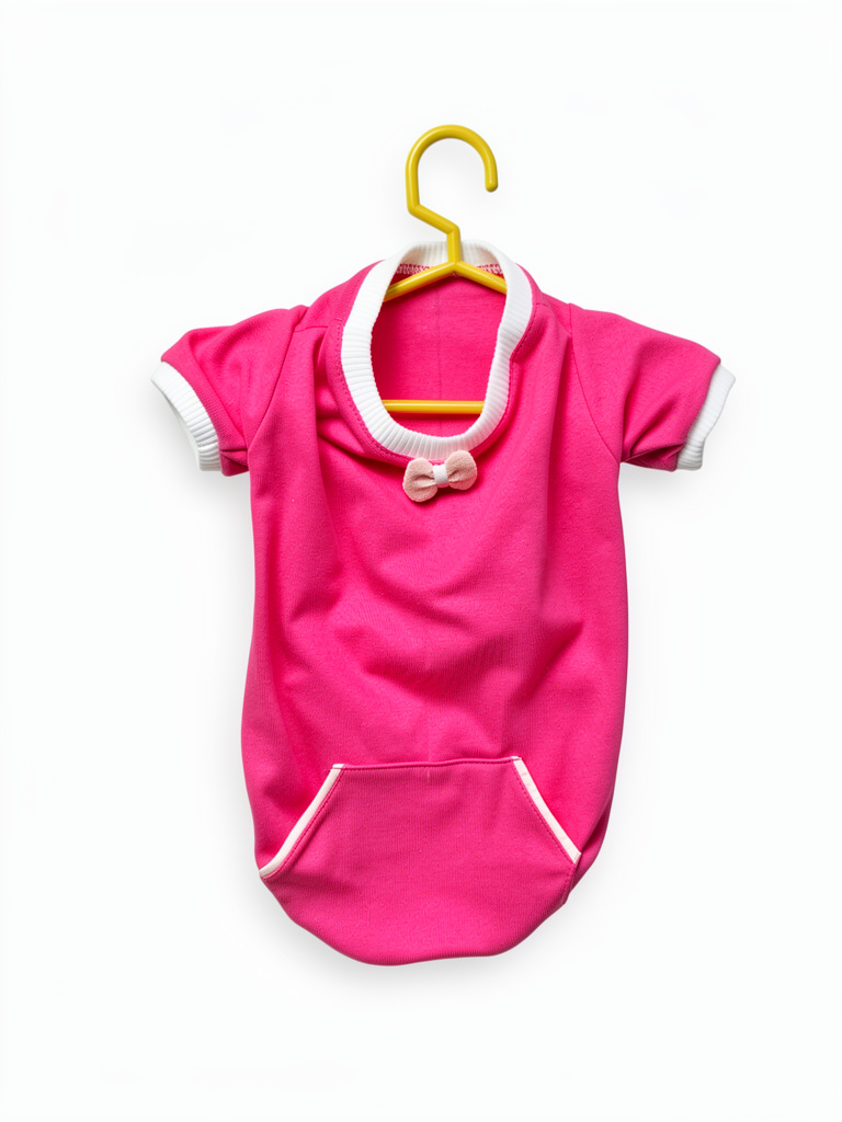 Buzo fucsia con moño sin capucha (XS-S)