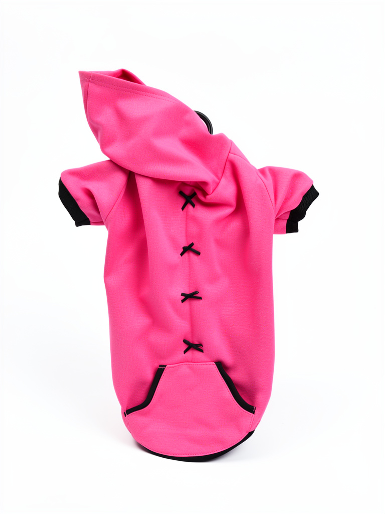 Buzo rosa con moños, capucha y bolsillos (XS-S)
