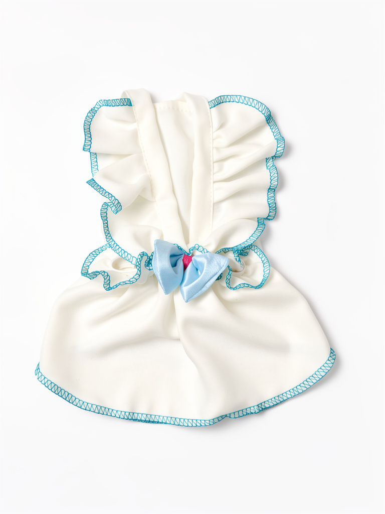 Vestido blanco con lazo azul XS