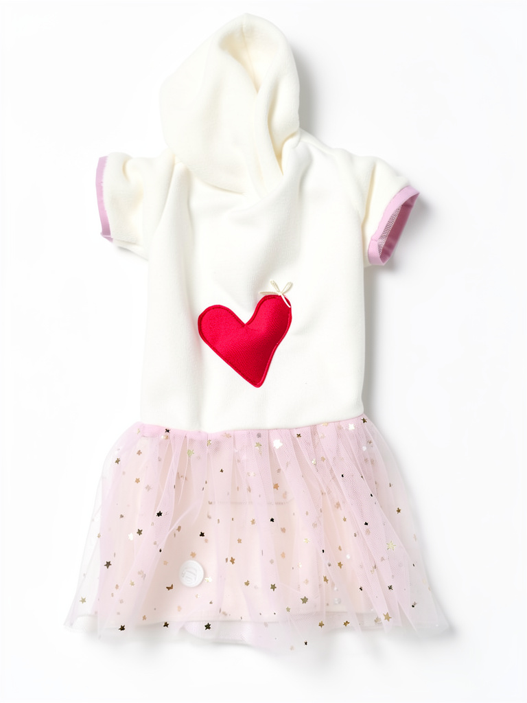 Vestido blanco corazón con falda(S-M)
