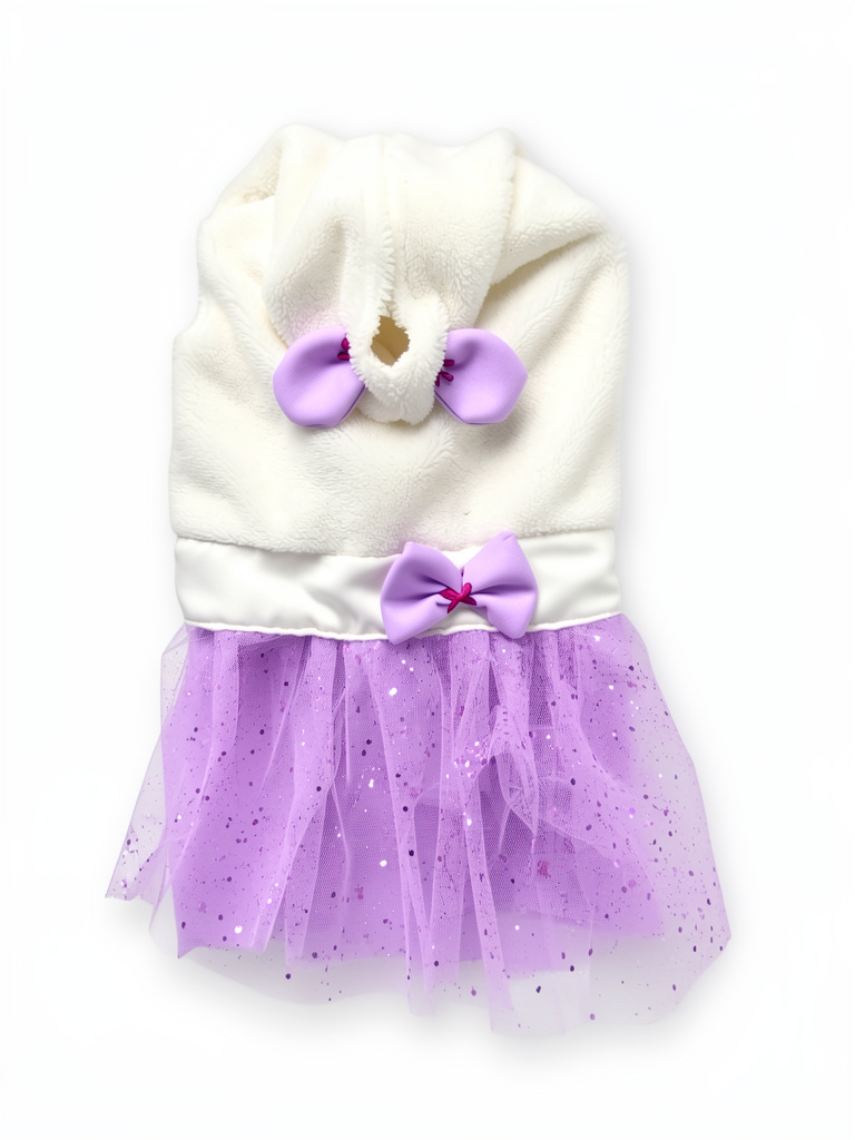Vestido blanco lila con falda M