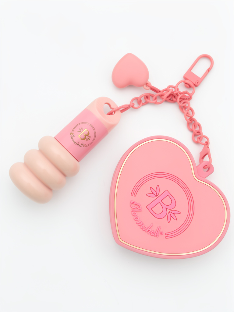 BloomShell llavero corazon rosa