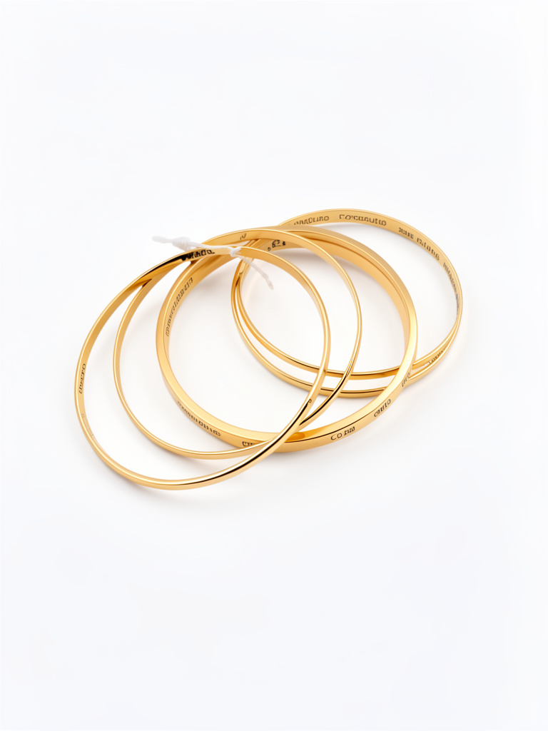 Conjunto Pulseira Argolas Douradas lisa