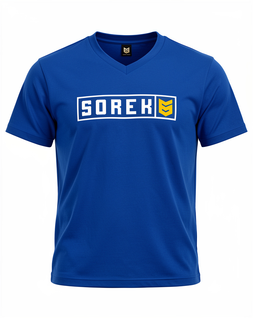 Camiseta azul rey cuello V hombreXL