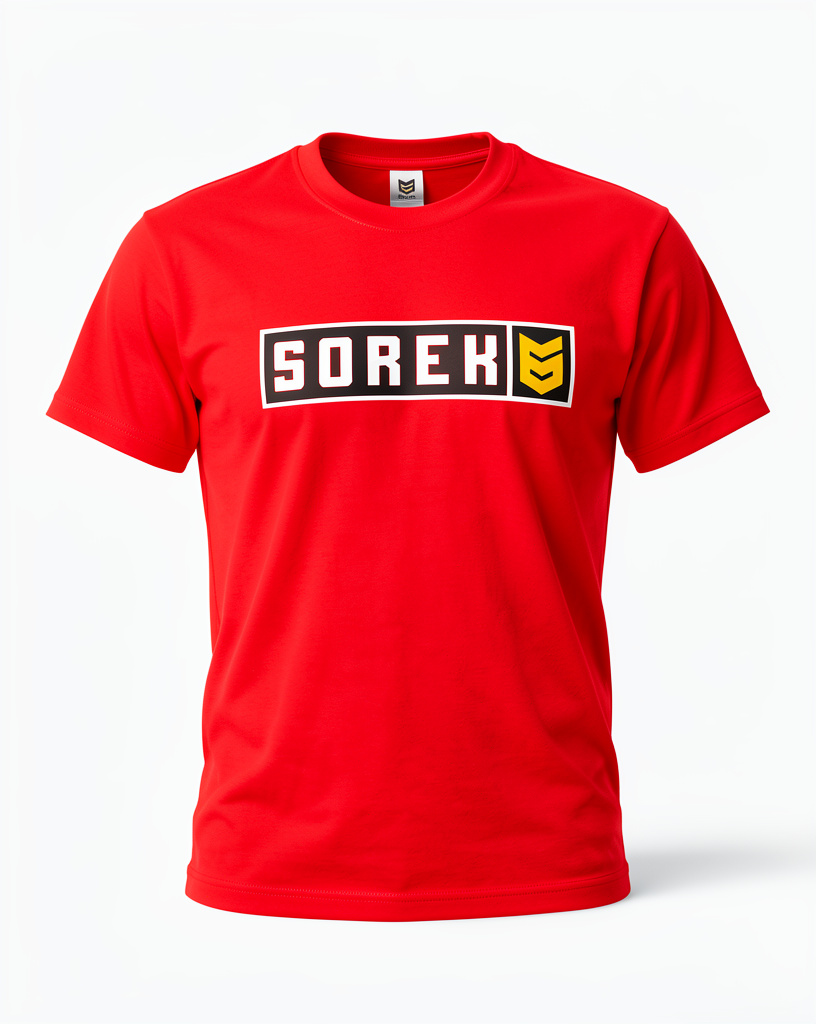 Camiseta cuello redondo roja Hombre