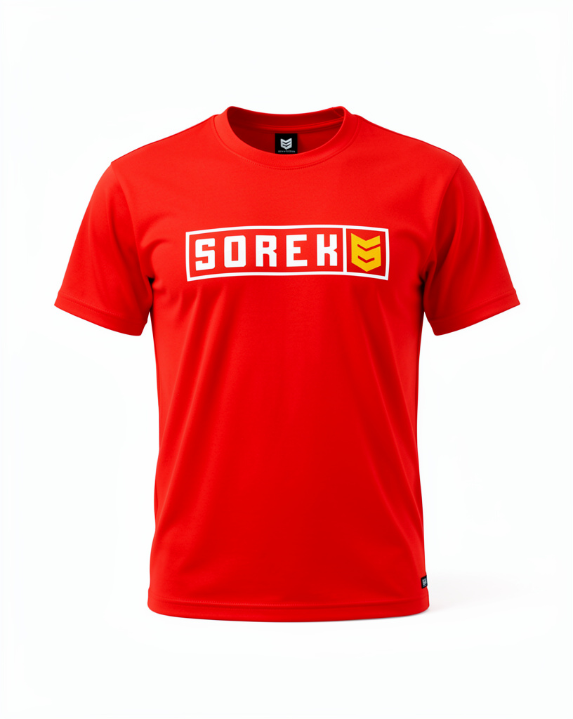 Camiseta cuello redondo rojo Hombre dry fit