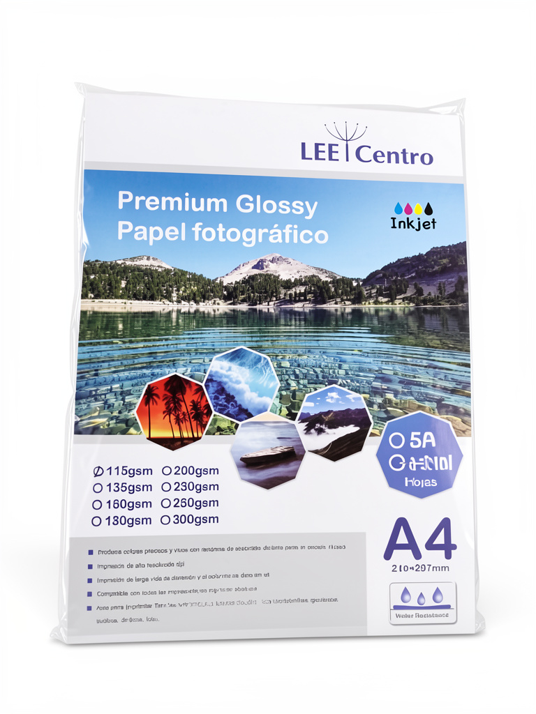 Papel fotografico glossy A4 115g lee centro