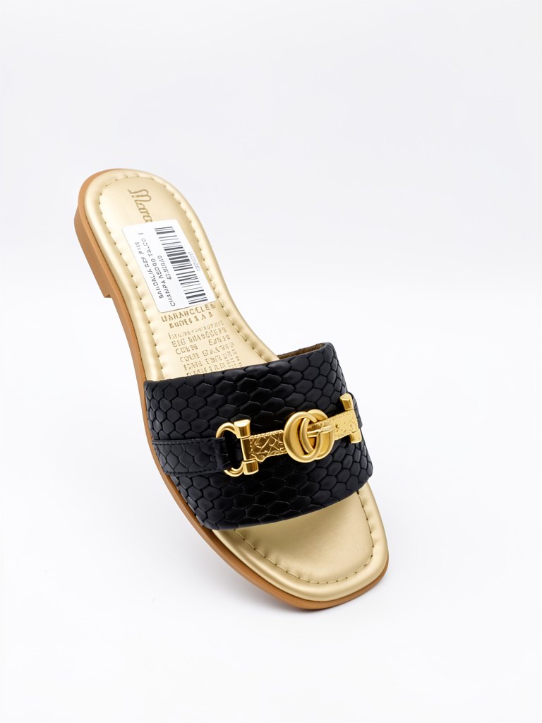 SANDALIA REF P118 CHAMPA NEGRO TALCO