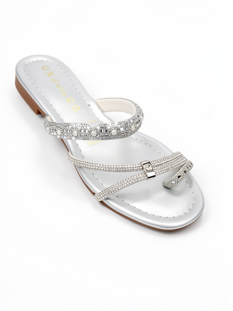 SANDALIA REF 601 BLANCO PLATEADO
