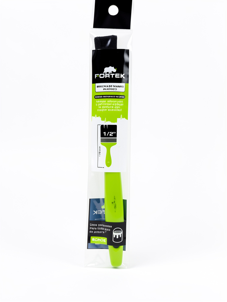 BROCHA M/PLASTICO VERDE 1/2". (CERDA NEGRA) FORTEK BCH056