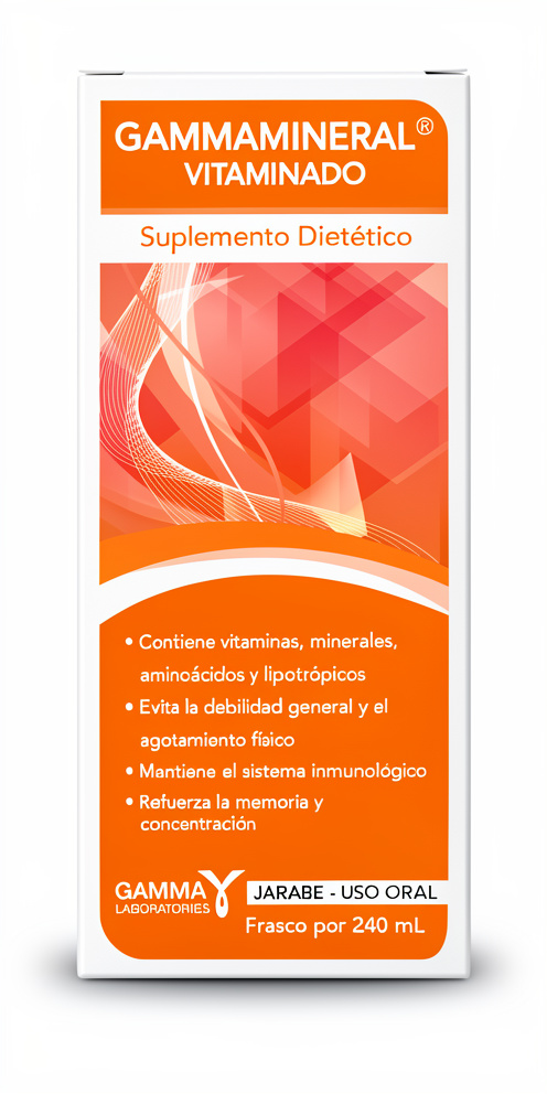 A-2   GAMMAMINERAL (240 ML) - VITAMINA B1 + B3 + B5+ B6 +B12 + A+ C+ D+ Ca + F +I2 + Zn + Fe. GAMMA