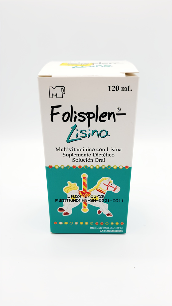 B-2   FOLISPLEN-LISINA (120 ML) - MULTIVITAMINAS + FLUOR + LISINA. MEDIPRODUCTS