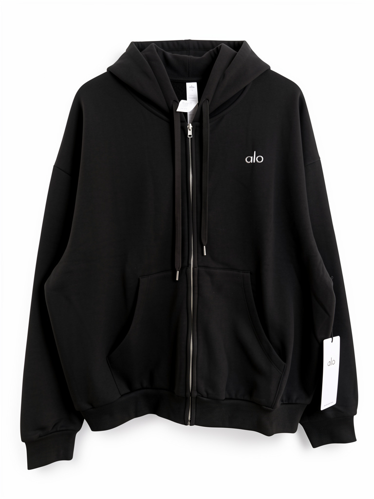 Alo full zip black jacket