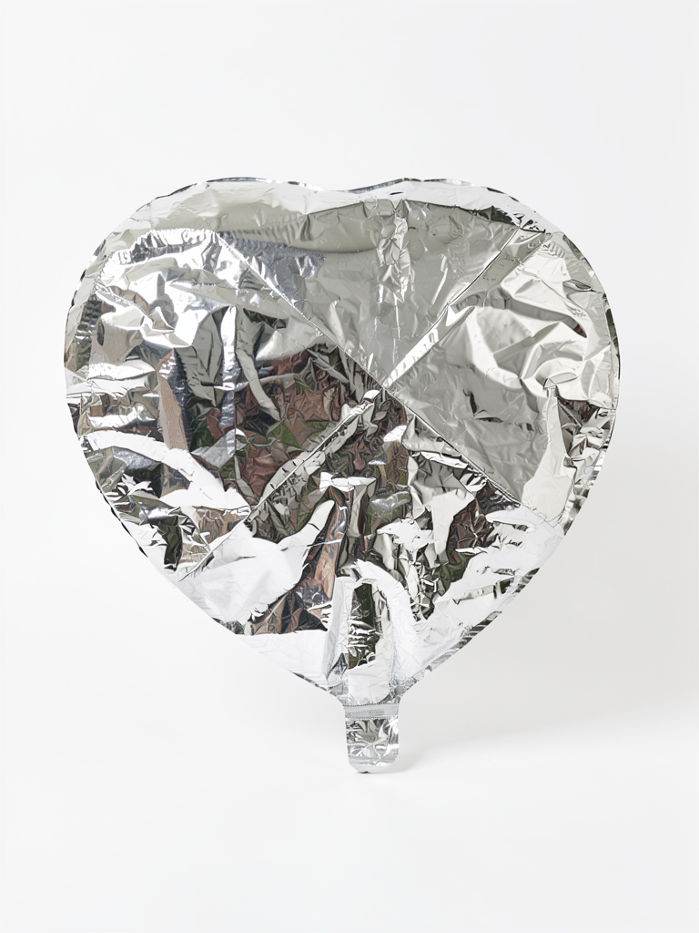 Corazón grande plateado