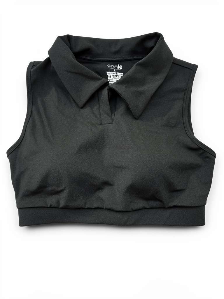 Top Lycra Negro con cuello