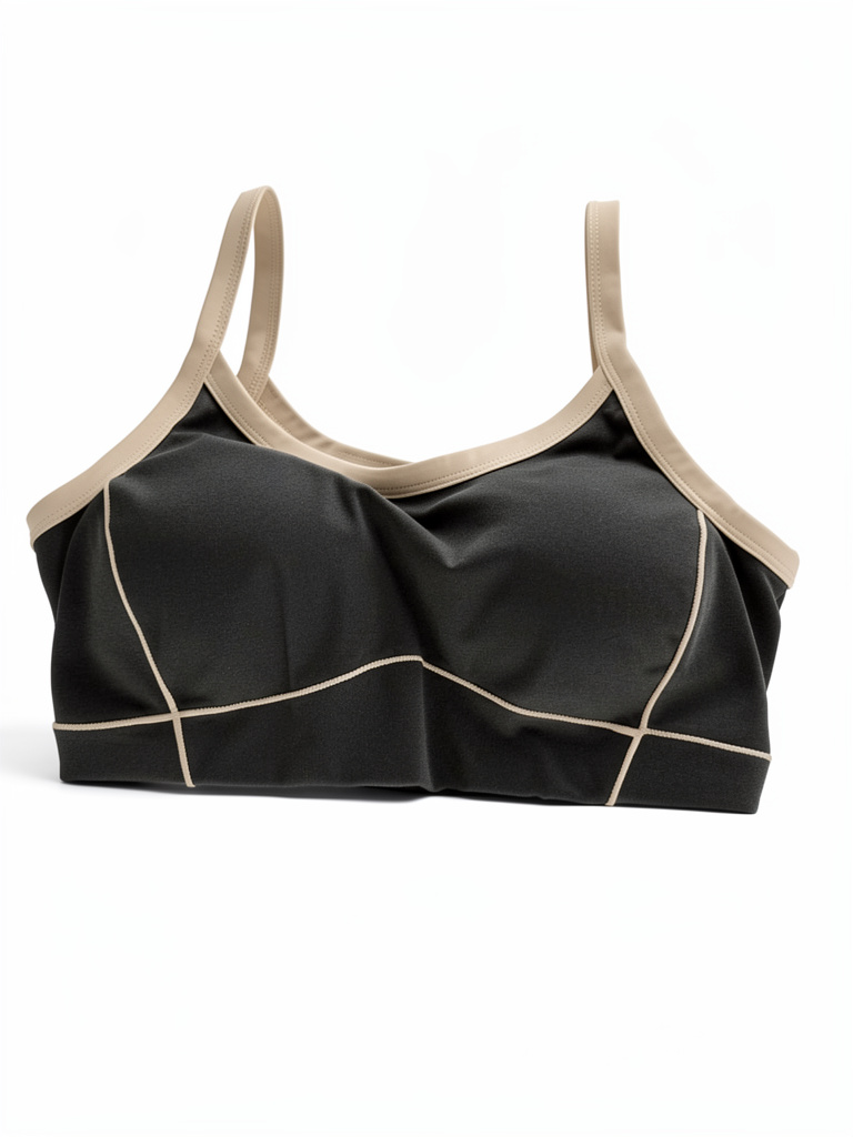 Top Lycra Negro/baige