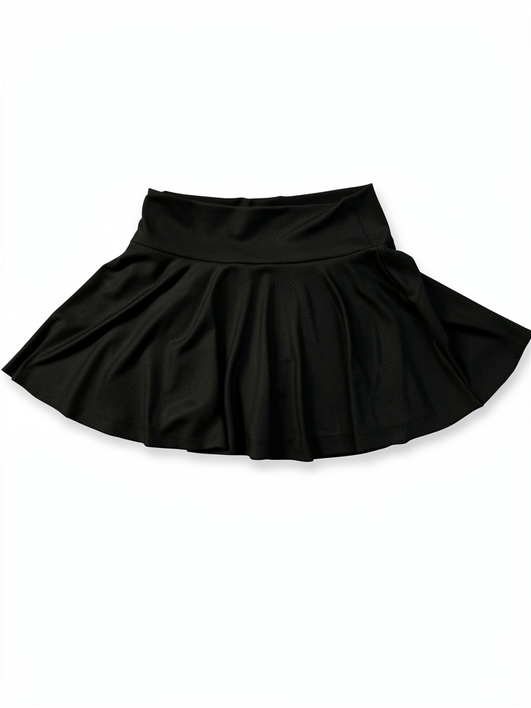 Pollera Negra Lycra. Volados.