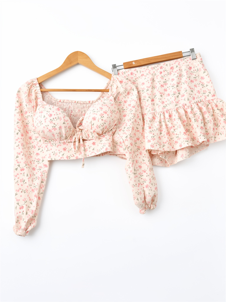 Conjunto flores rosa