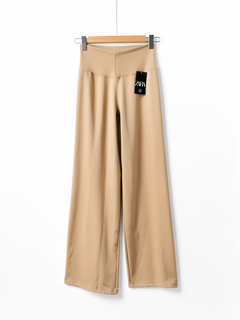 Calza wide leg beige