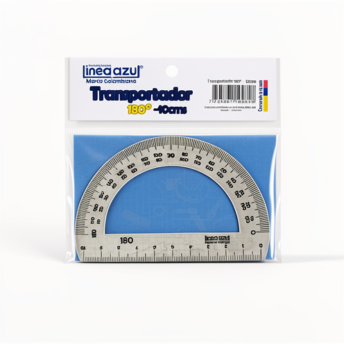 TRANSPORTADOR 180 LINEA AZUL 10CM