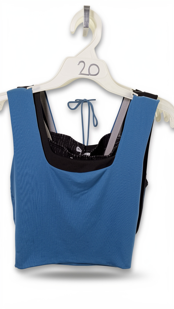 Blusa corta tiras azul S/M