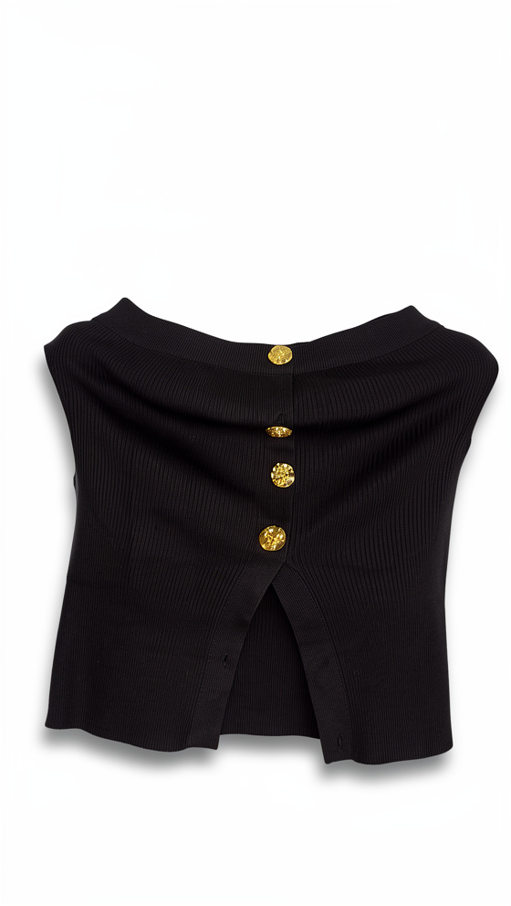 Conjunto Negro botones dorados