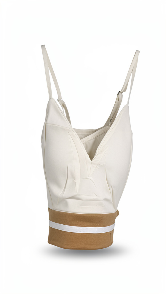 Conjunto blanco franjas beige S/M