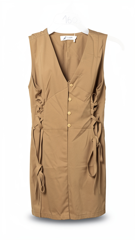 Vestido largo café nudos S/M