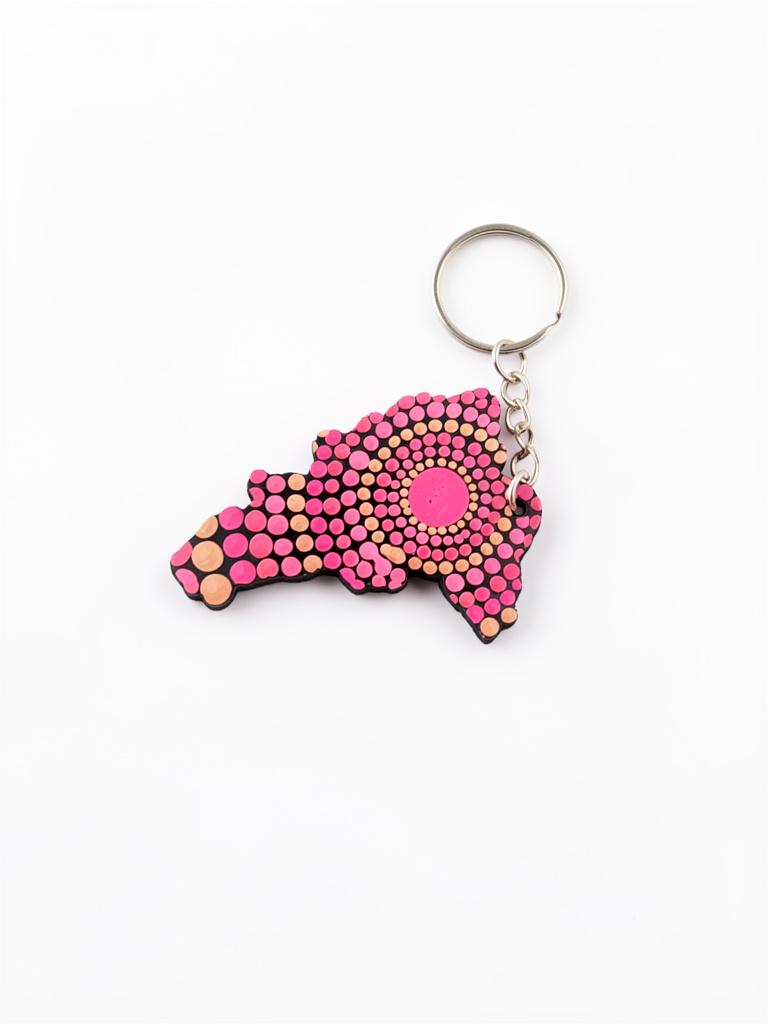 Llavero mapa rosado