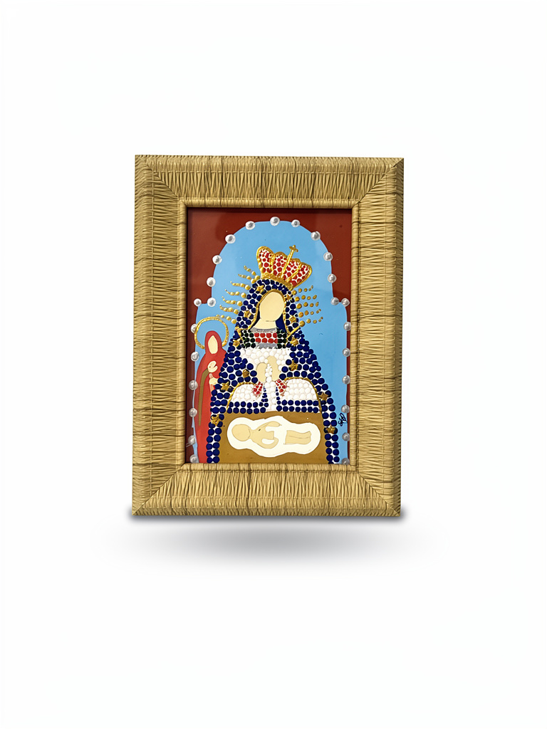 Cuadro 4x6 tejido madera