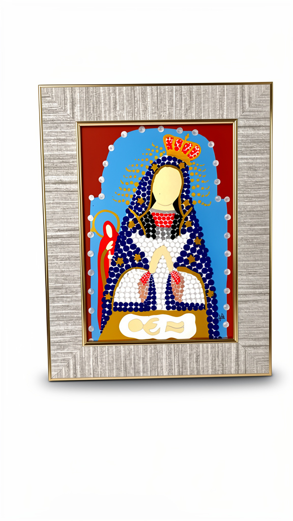 Cuadro 5x7 dorado con rosa viejo