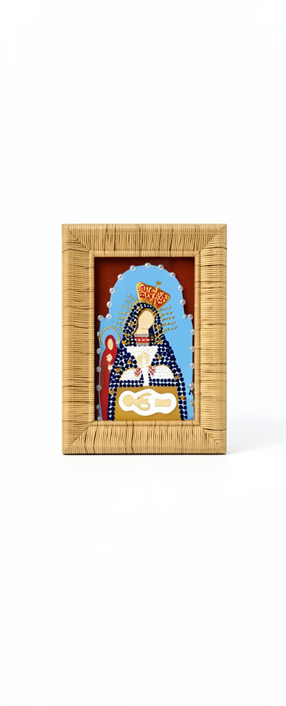 Cuadro 5x7 tejido madera