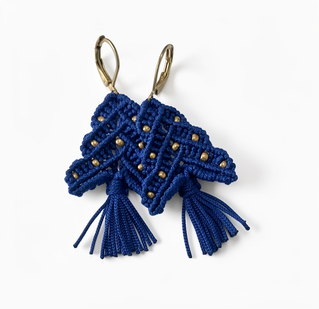 Arete Árbol Navidad azul