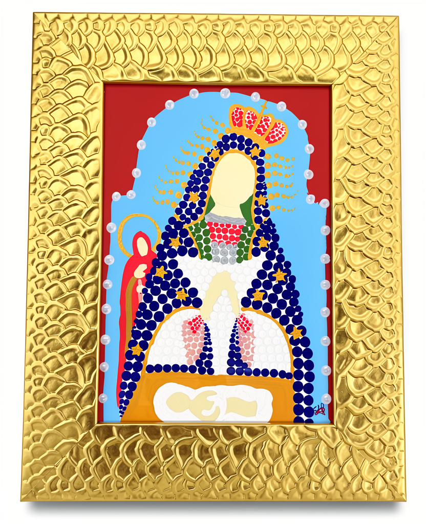 Cuadro 5x7 dorado texturizado