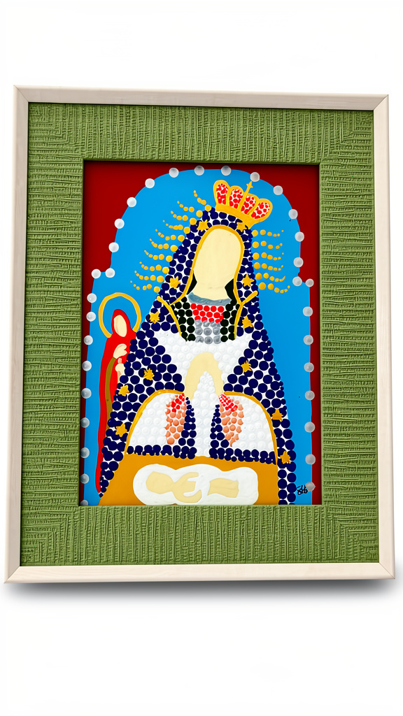 Cuadro 5x7 blanco y verde