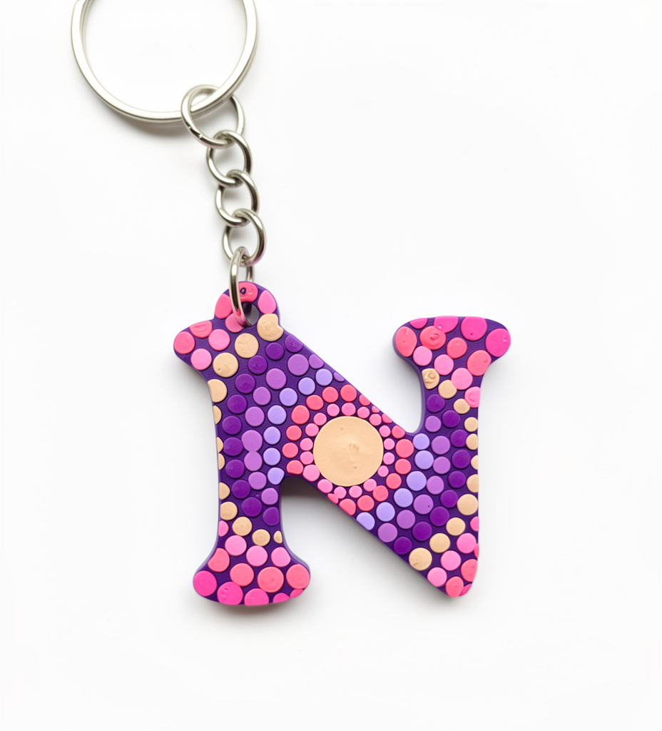 Llavero N morado