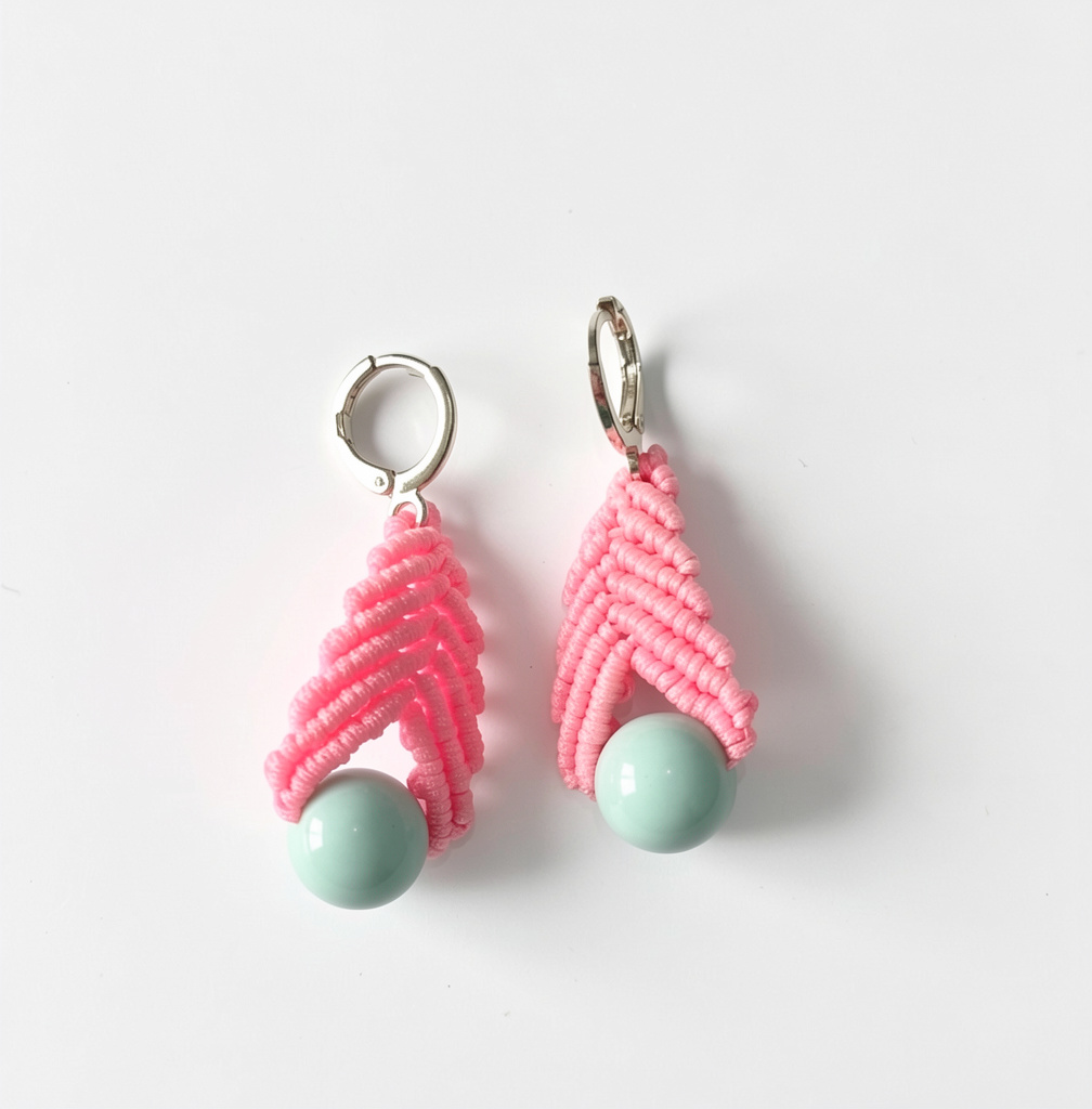 Arete gota rosa