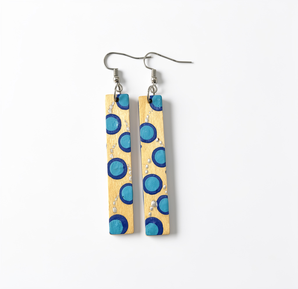 Arete línea puntos Azul