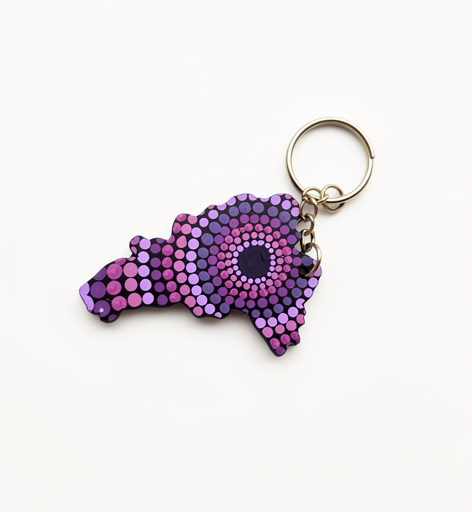 Llavero mapa morado